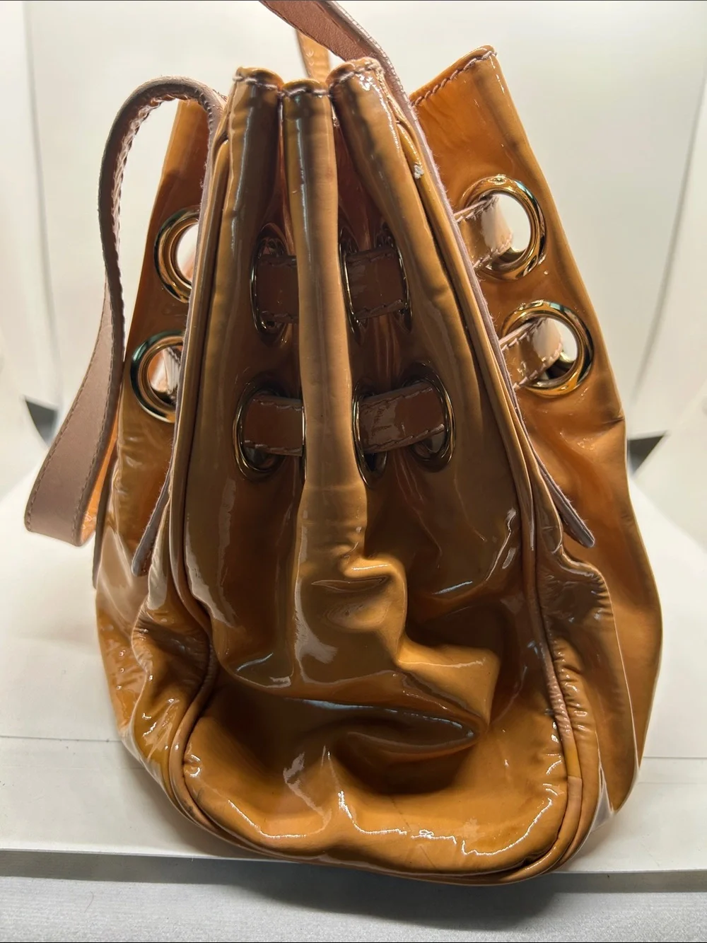 Jimmy Choo Ramona Tan Leather Metal Studded Hobo Shoulder Bag Purse 🔥🔥